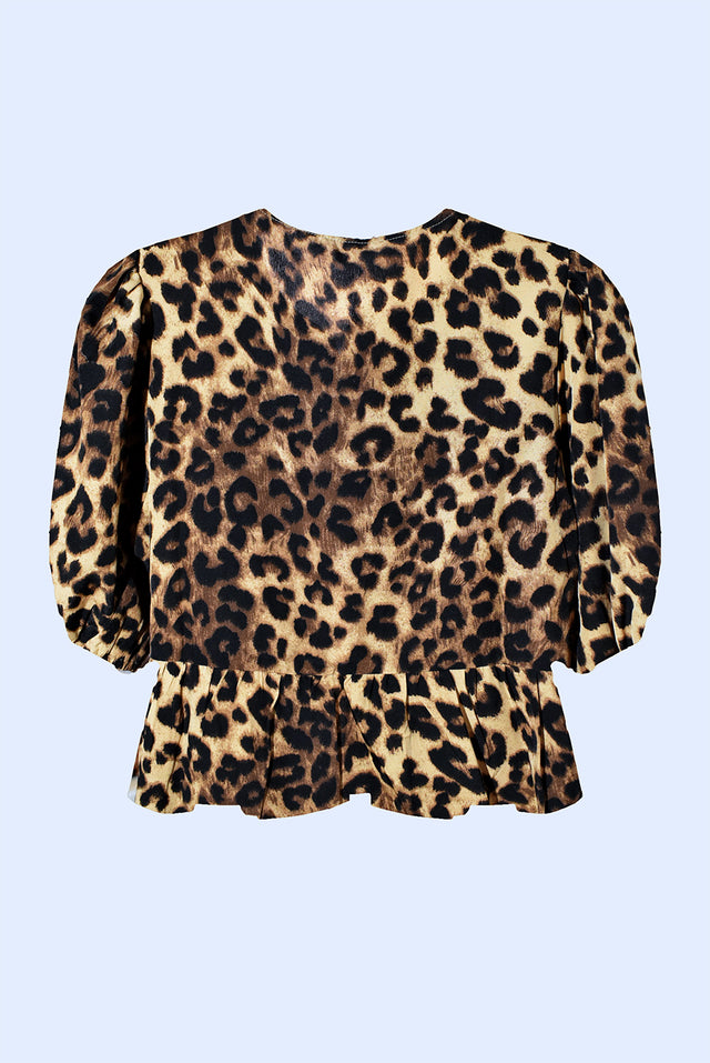 BLUSA ANIMAL PRINT CON OLANES Y LISTONES