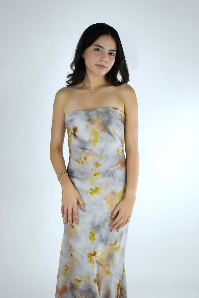 VESTIDO ASIMÉTRICO ESTAMPADO FLORAL