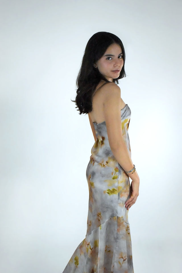 VESTIDO ASIMÉTRICO ESTAMPADO FLORAL