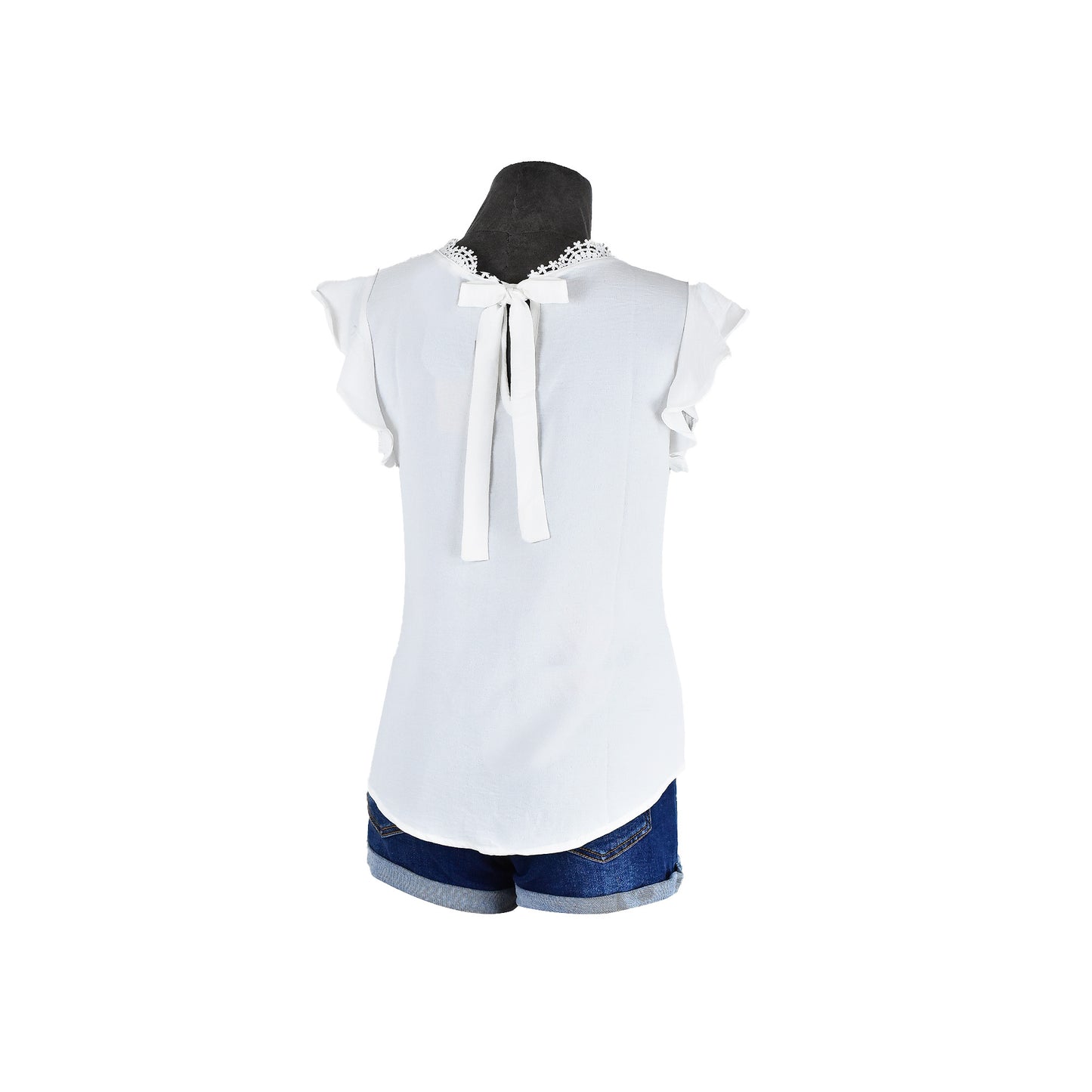 Blusa con encaje en cuello