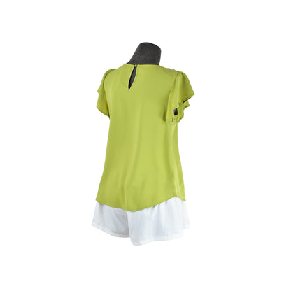 Blusa de mangas con olanes