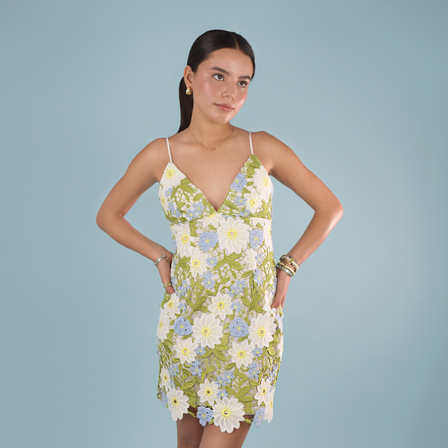 VESTIDO CON ESTAMPADO FLORAL TEXTURIZADO